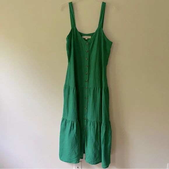 LOFT | Dresses | Loft Tiered Linen Midi Dress 2 | Poshmark